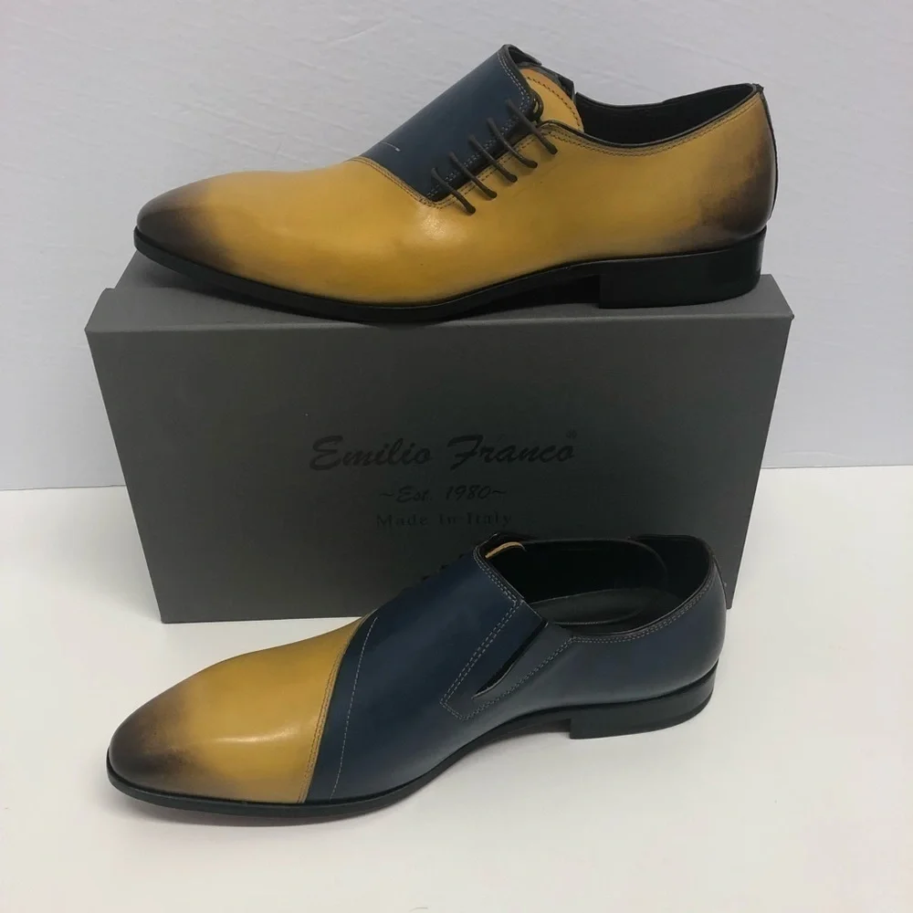 Emilio Franco shoes Italian leather point toe - Picture 2 of 4